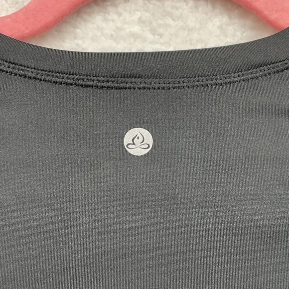 Apana Shirt Womens XS Black Ruffle Layered Cris Cross Athleisure Workout Gym - Picture 6 of 11